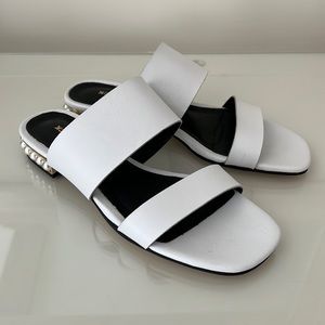 ALL BLACK White & Pearl Sandals